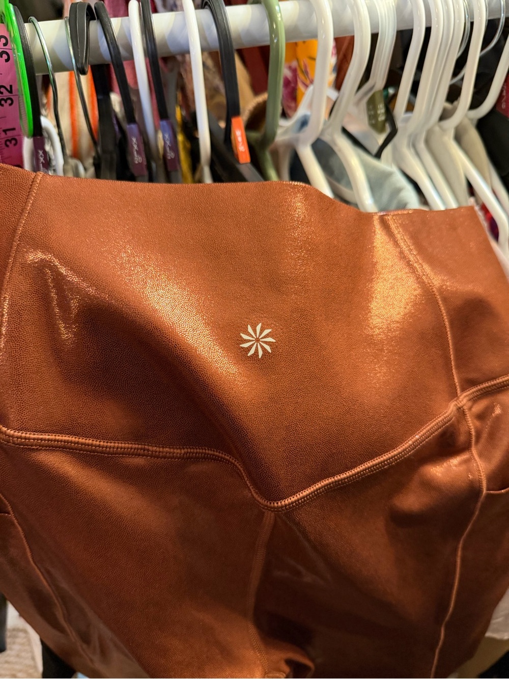 Athleta Shiny Copper-Like Leggings - Picture 5 of 5